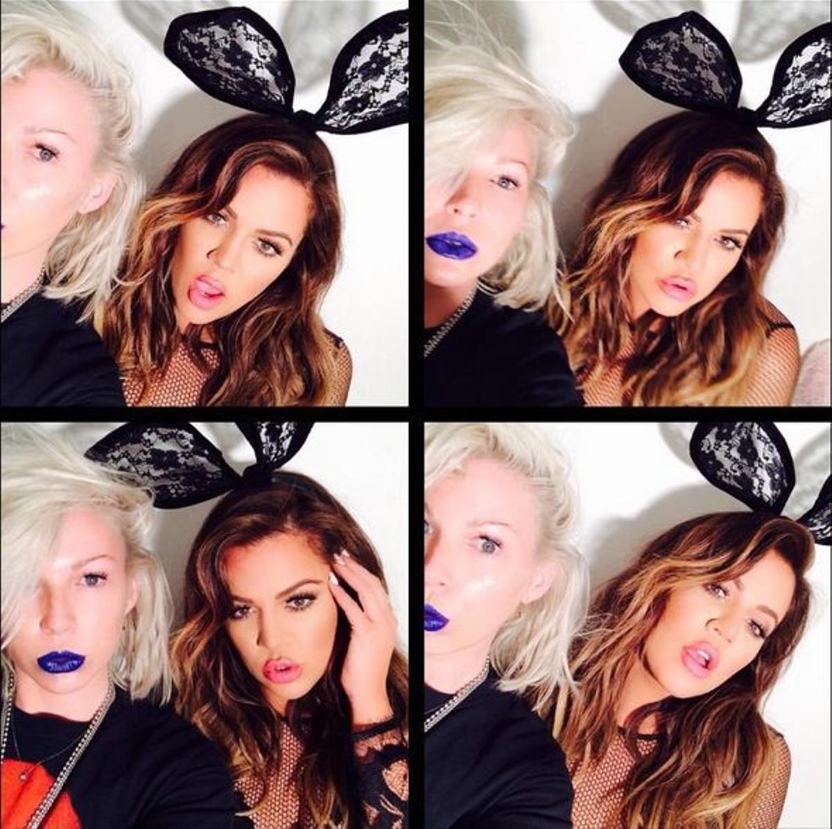 Khloe Kardashian con orejas de conejo