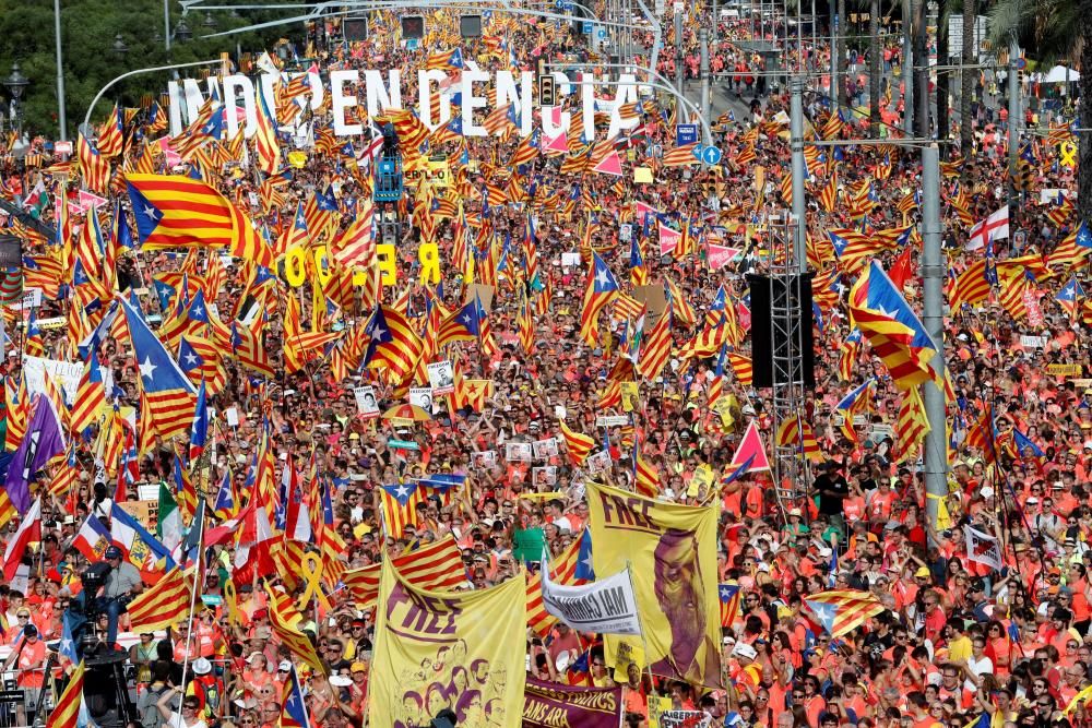 La Diada 2018, des de l'aire