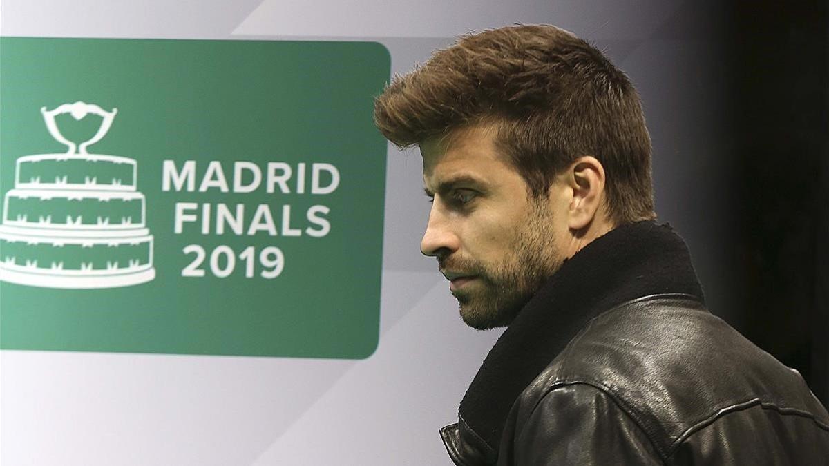 Piqué, en Madrid, en la presentación de la Copa Davis.