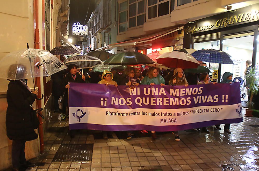 Manifestación en contra de la violencia de género en Málaga