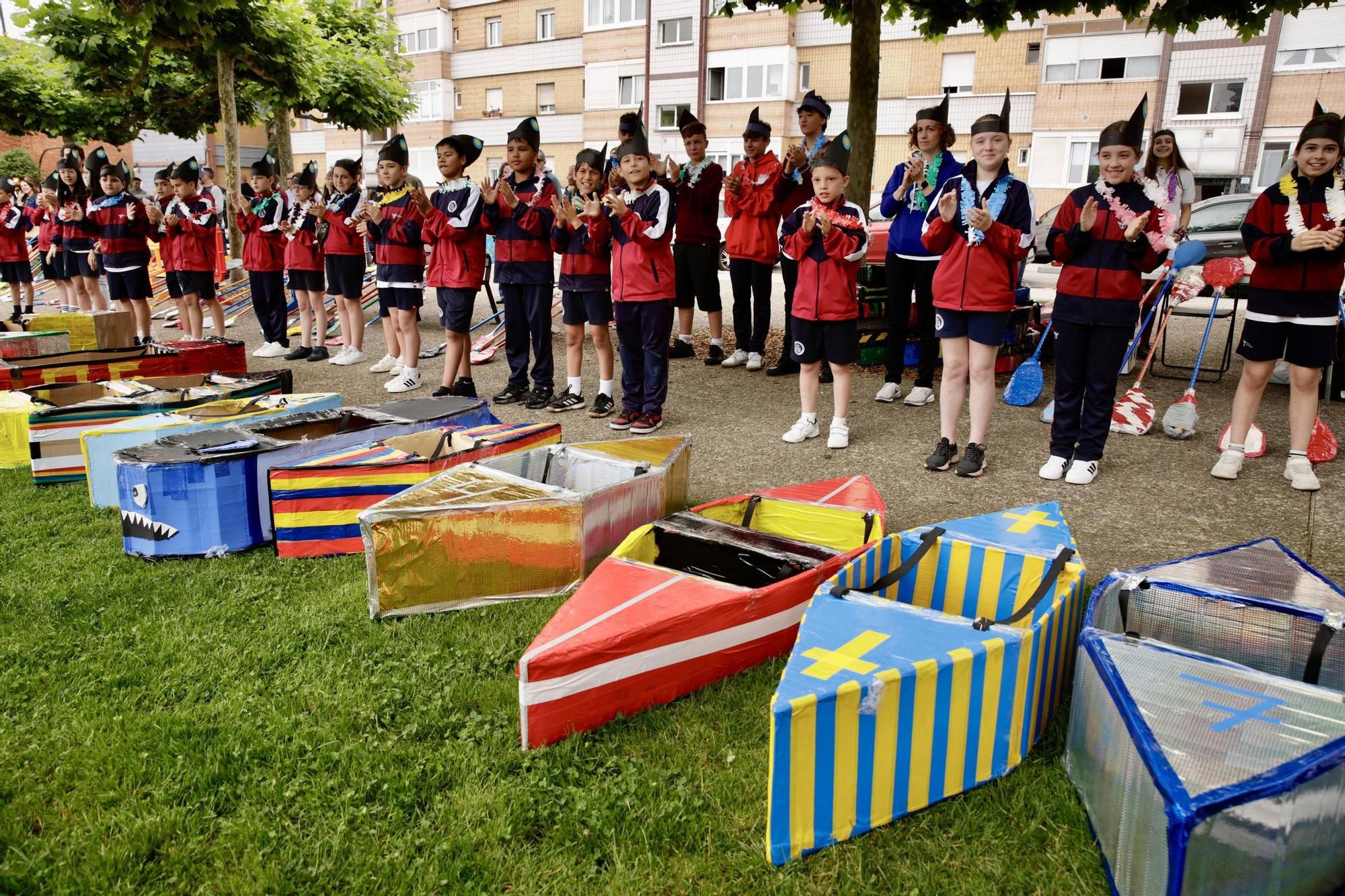 El colegio San Miguel baja el Sella en Pumarín (en imágenes)