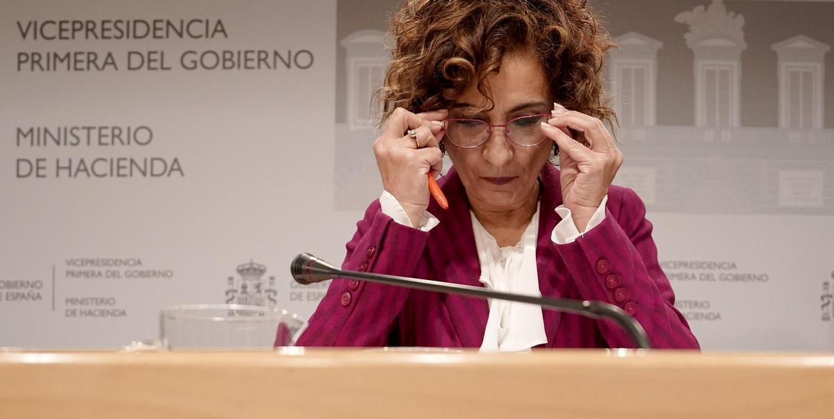 María Jesús Montero, en en ministerio de Hacienda, durante la presentación del nuevo modelo de financiación autonómica