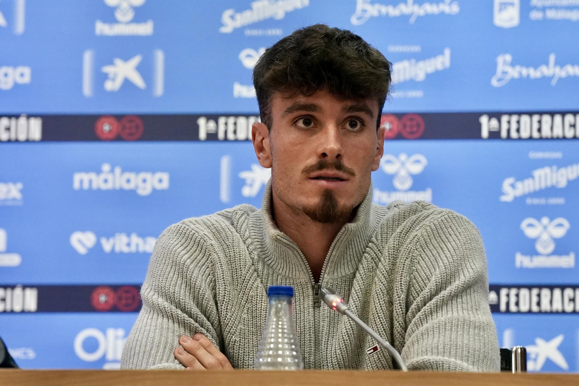 Presentación de Carlos López, Moussa, Murillo, Dani Lorenzo y Haitam, renovados con el Málaga CF