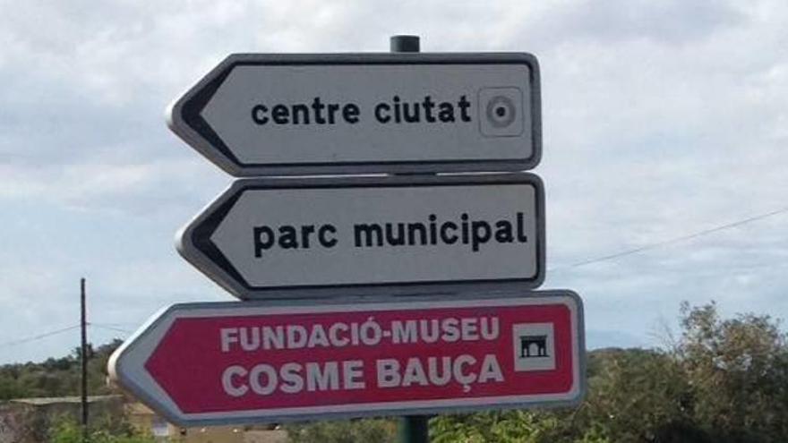 Señalización de la Fundació Cosme Bauçà