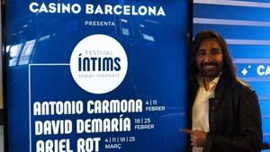 El cantante Antonio Carmona, este martes, en la presentación del Festival Íntims en el Casino de Barcelona.