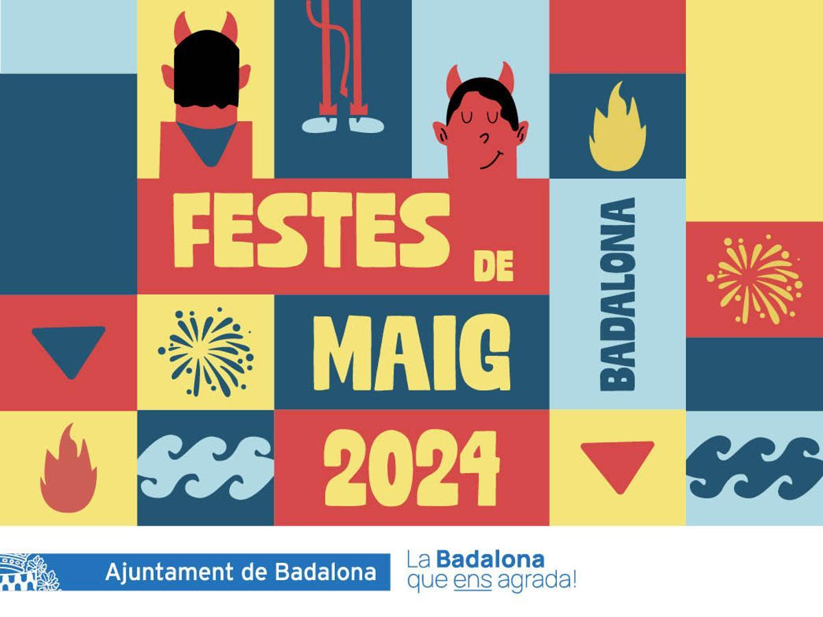 Cartel oficial de las 'Festes de Maig' 2024 de Badalona, obra de Claudia Ceciliano