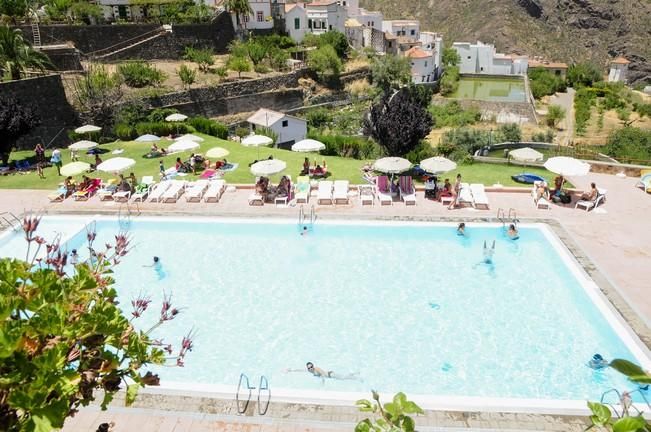 Piscina en Tejeda para combatir el calor.