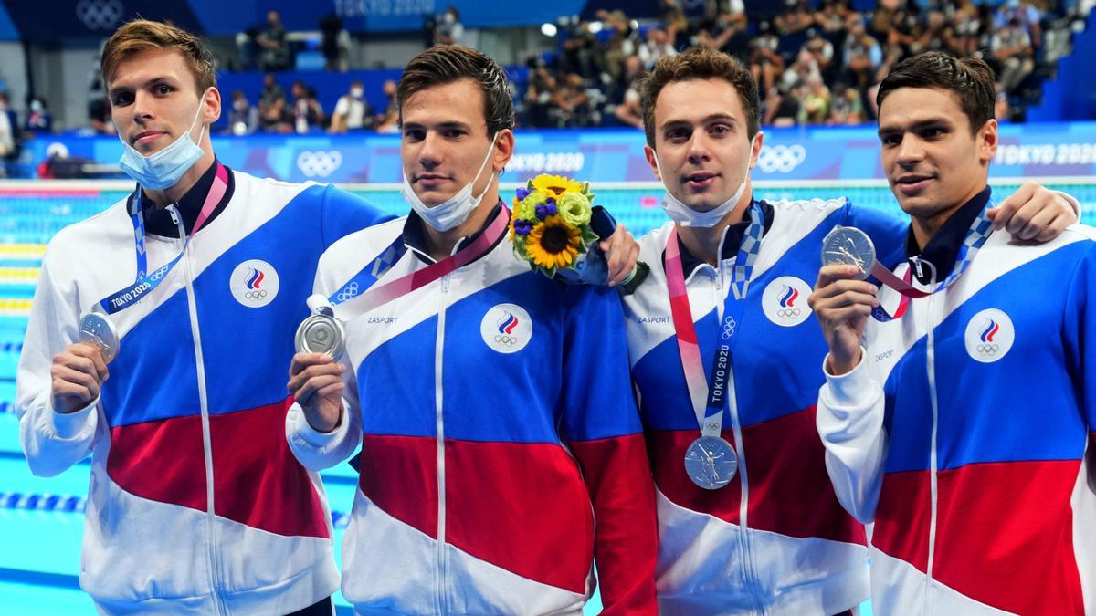 Swimming - Men's 4 x 200m Freestyle Relay - Medal Ceremony