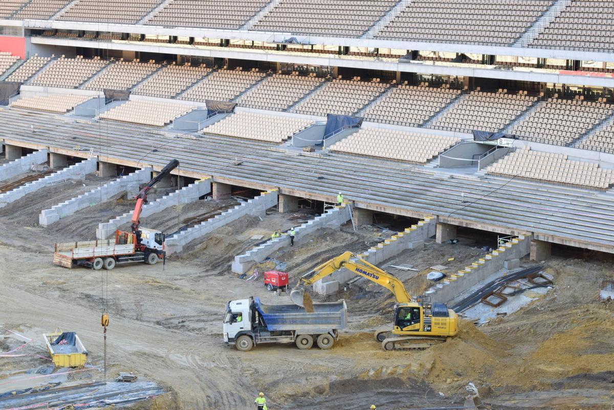 Obras para la ampliación del aforo en el Estadio La Cartuja (Sevilla)