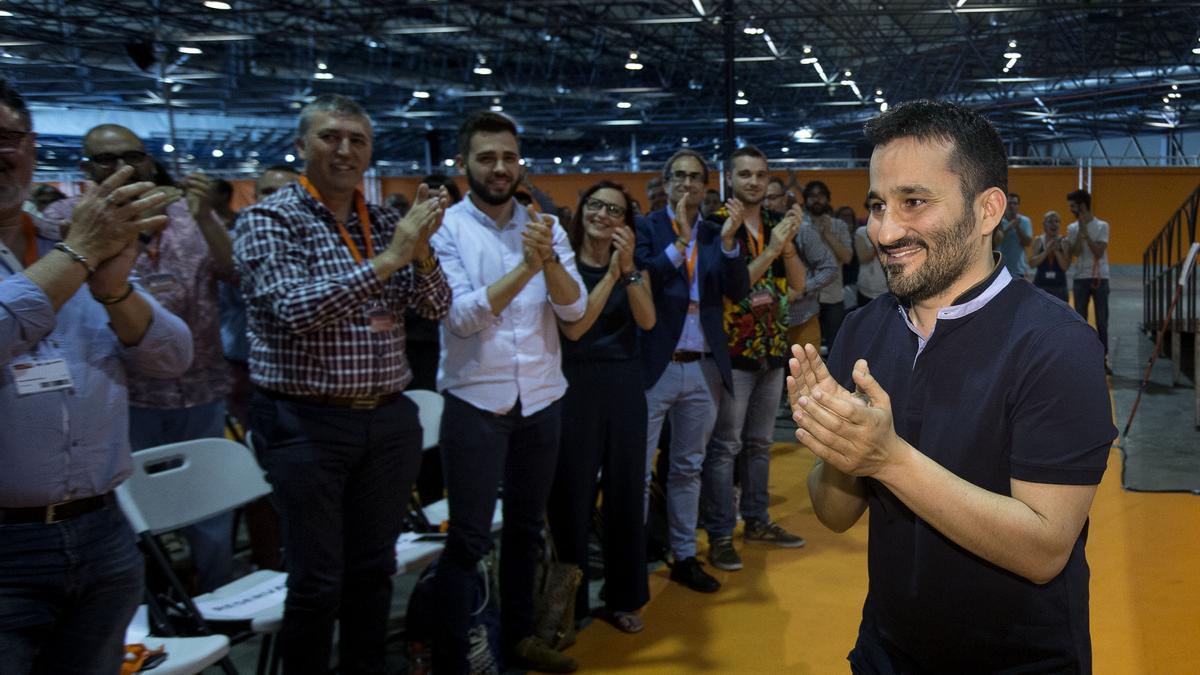 El conseller de Educación, Vicent Marzà, en el congreso del Bloc de 2016