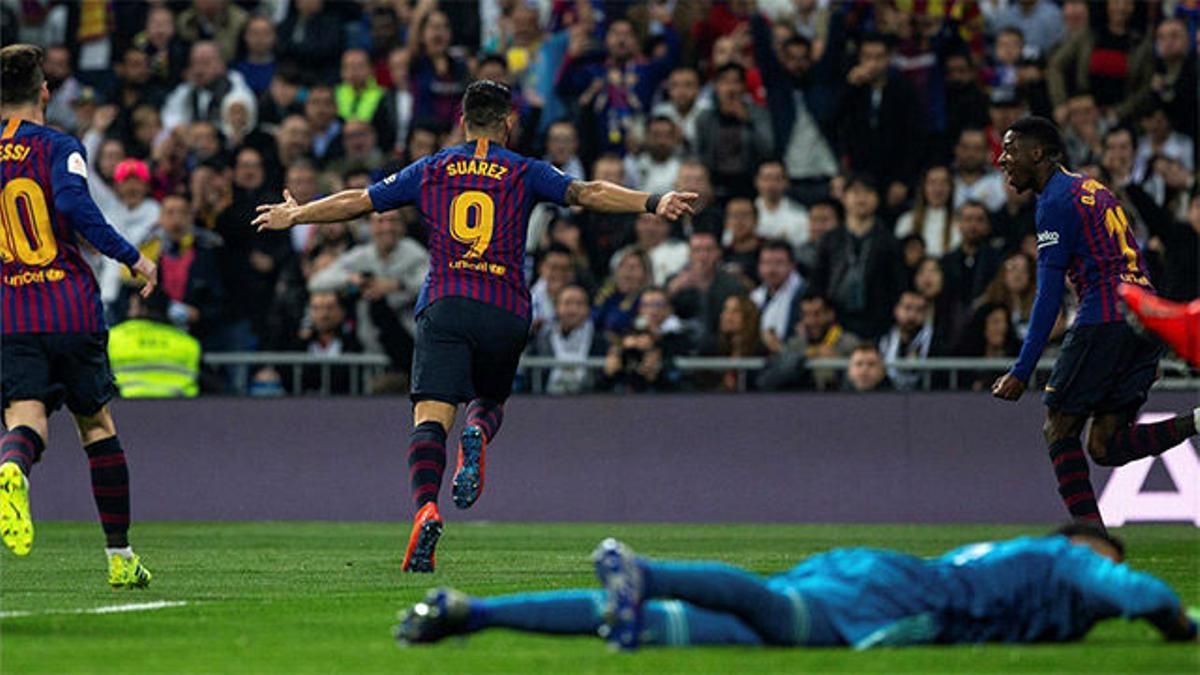 Suárez silenció al Bernabéu con el 0-1 en el peor momento del Barça