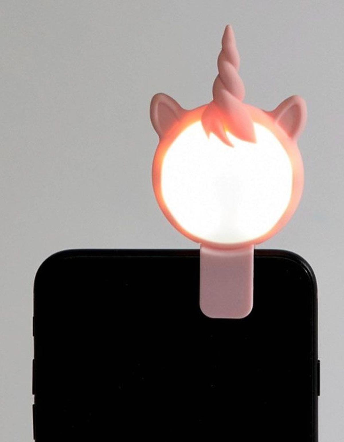Luz para selfies con diseño de unicornio