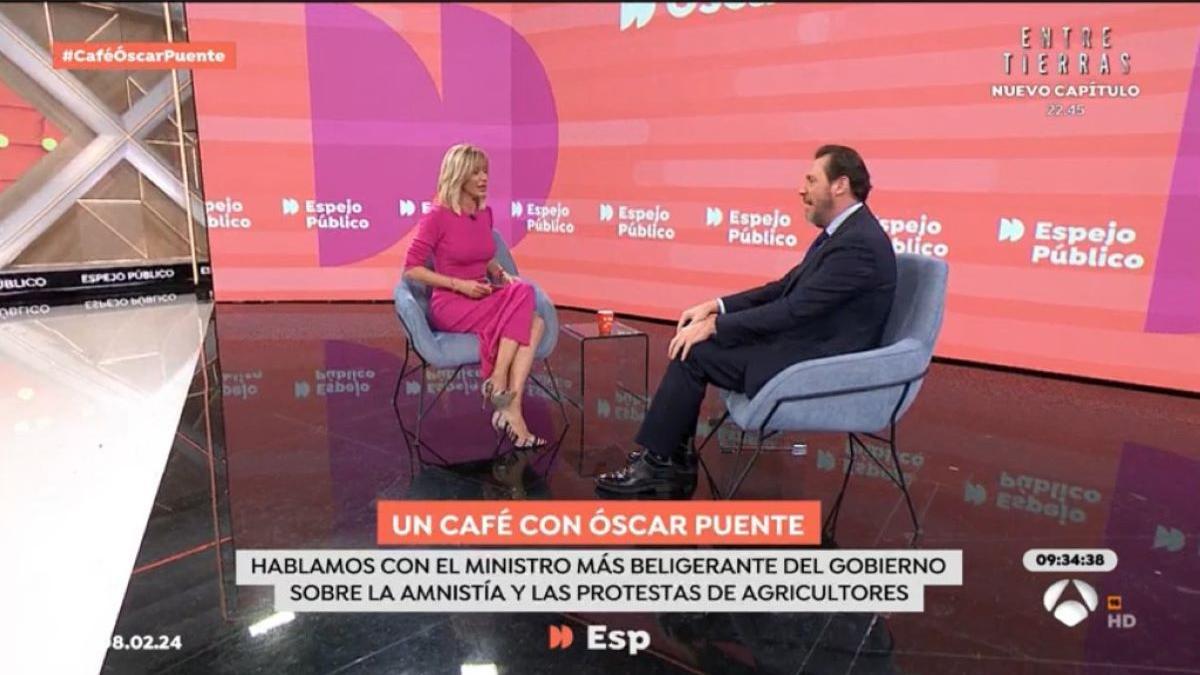 Captura de pantalla de la entrevista de Susana Griso con el ministro Óscar Puente.