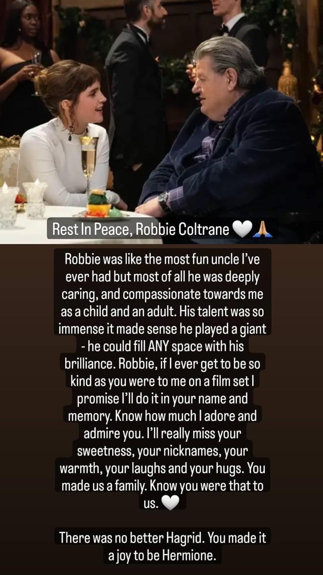 Texto de Emma Watson a Robbie Coltrane