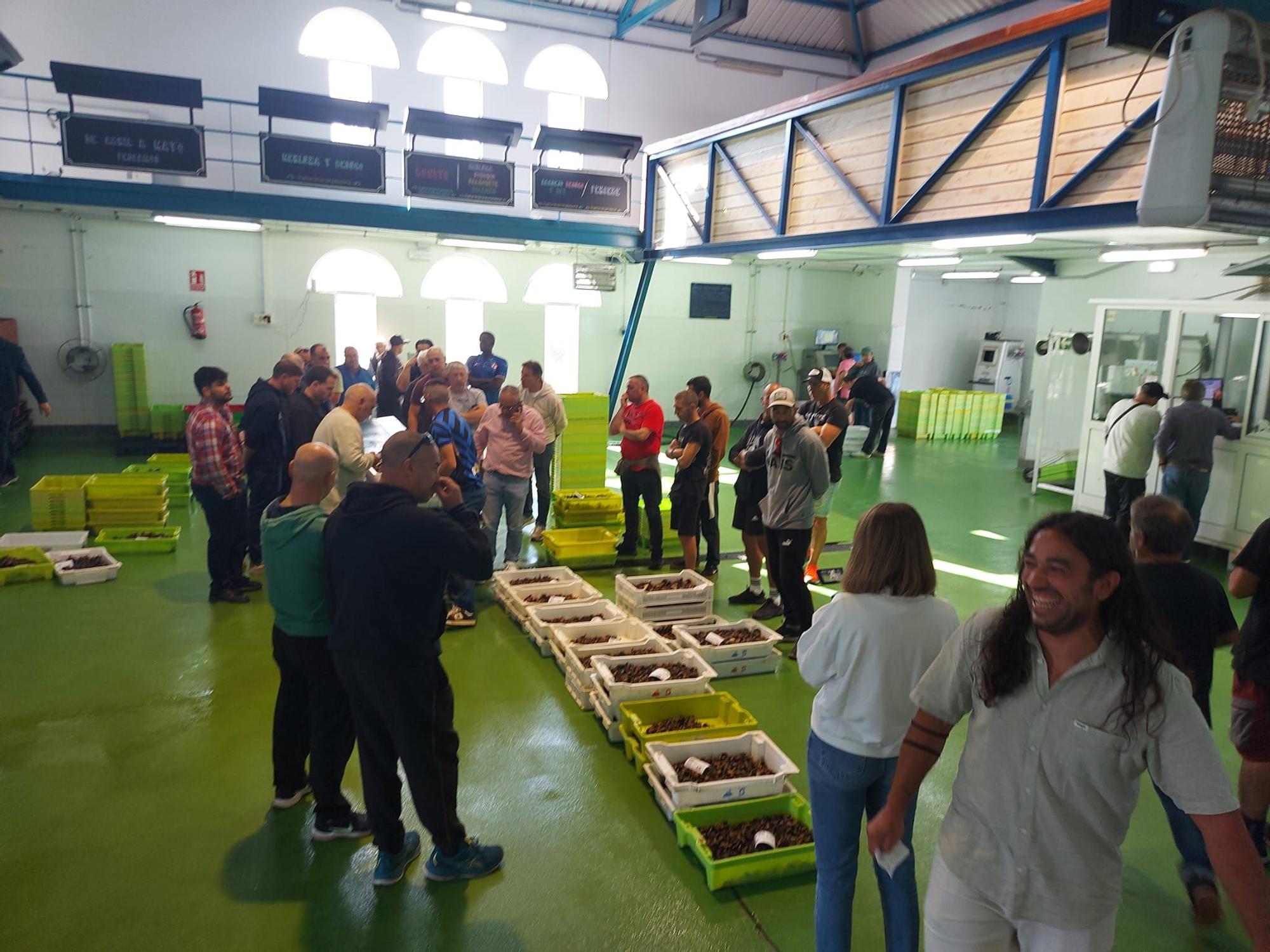 En imágenes: La primera subasta de percebe de la temporada en la rula de Puerto de Vega