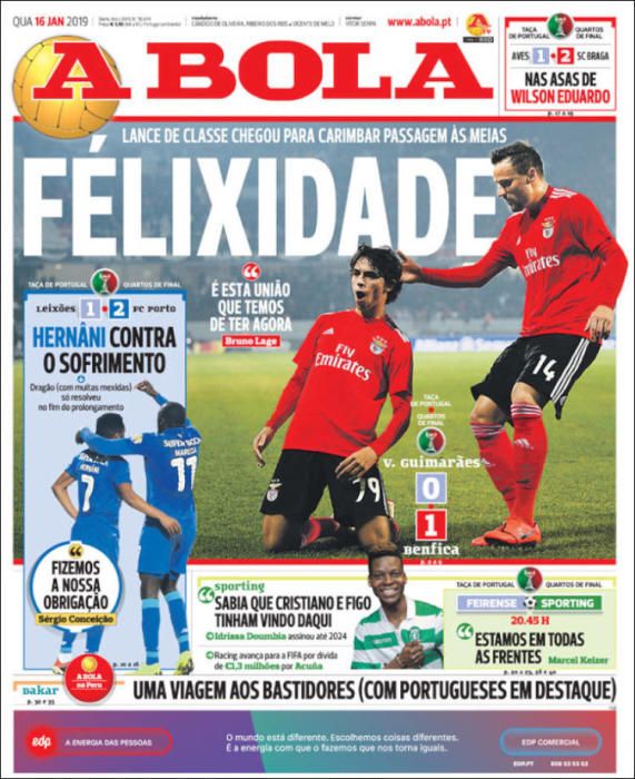 Portada A BOLA miércoles 16 enero 2019