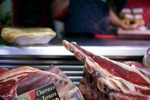 Carne roja en una carnicería de Madrid.