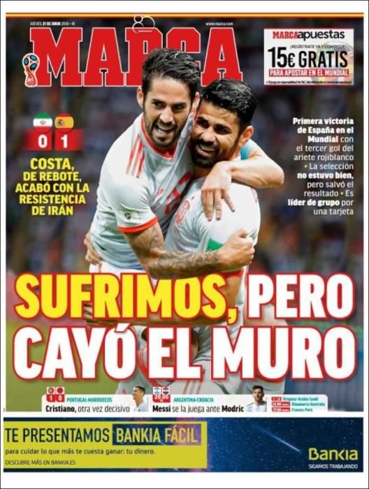 Portada MARCA jueves 21 de junio de 2018