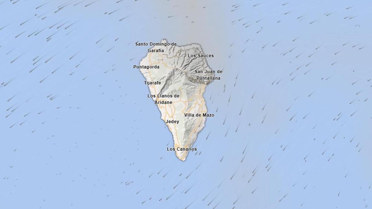 Mapa de la isla de La Palma