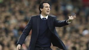 Unai Emery, en el Bernabéu, donde salió derrotado con el Paris SG (3-1).