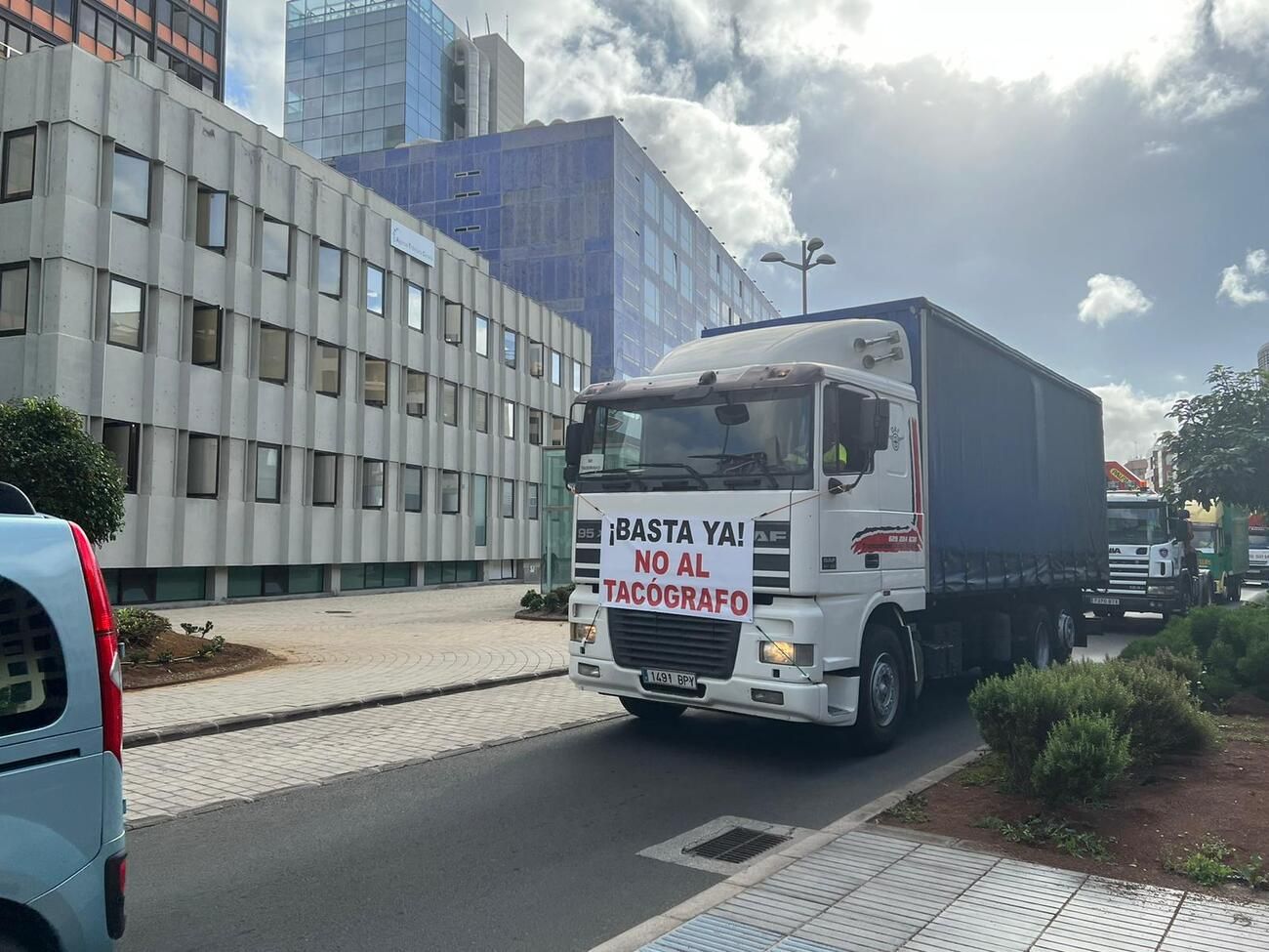 Caravana de transportistas en La Palmas de Gran Canaria