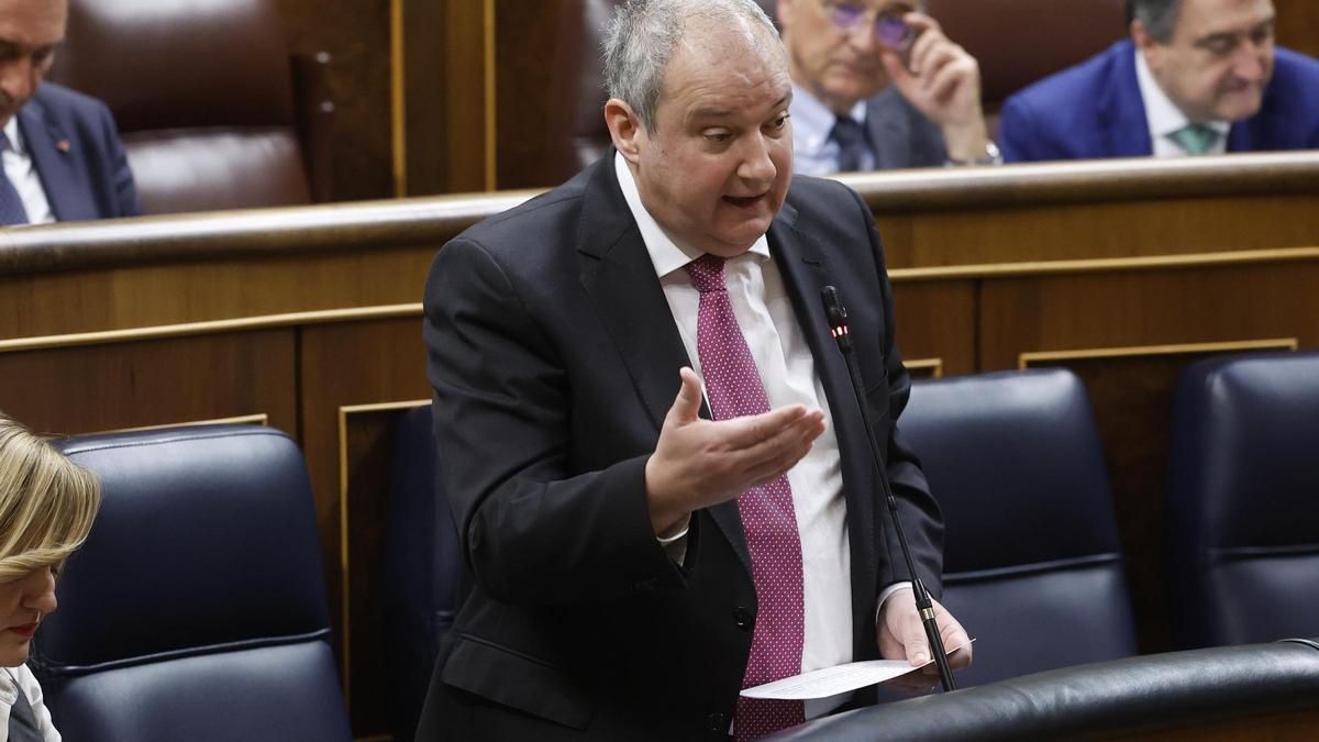 Jordi Hereu, ministro de Industria, en el Congreso de los Diputados esta mañana.