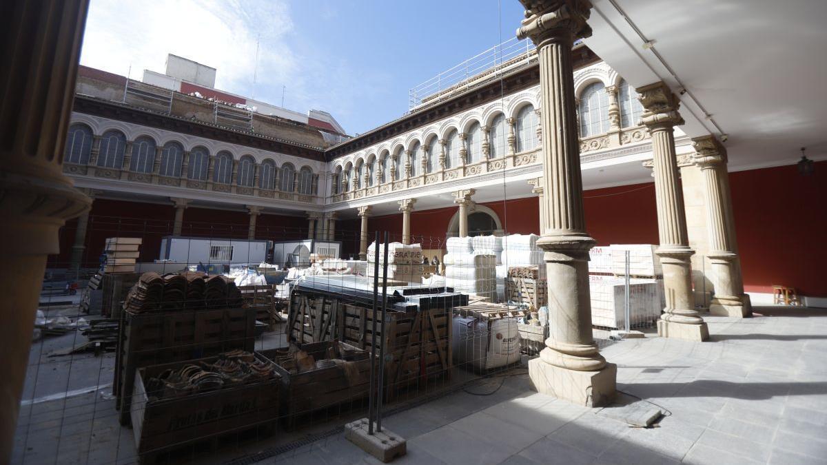 El patio del Museo de Zaragoza hace unos meses.