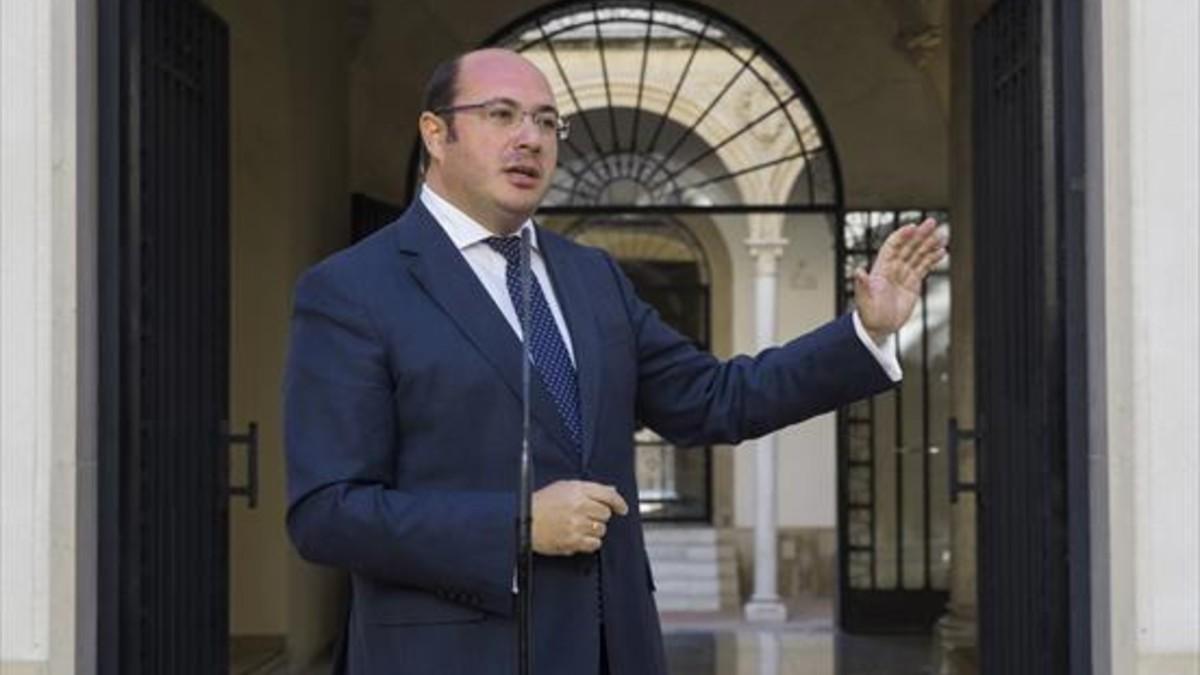 Pedro Antonio Sánchez, presidente de Murcia, ayer.