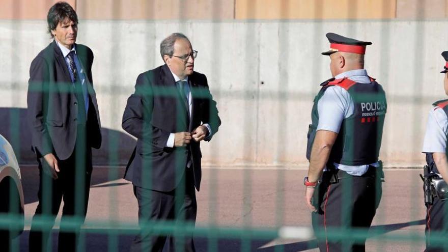 Quim Torra, a su llegada a la cárcel de Lledoners