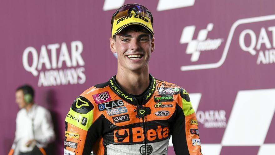 Fermín Aldeguer sale primer por sexta vez en su carrera, con récord de velocidad en Moto2