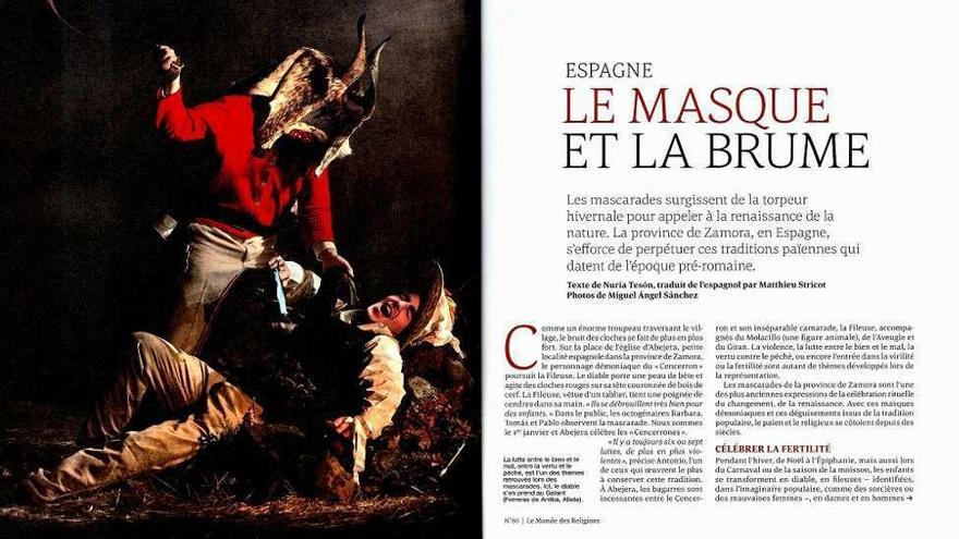 &quot;Le masque et la brume&quot;, título del reportaje publicado en Le Monde des Religions.