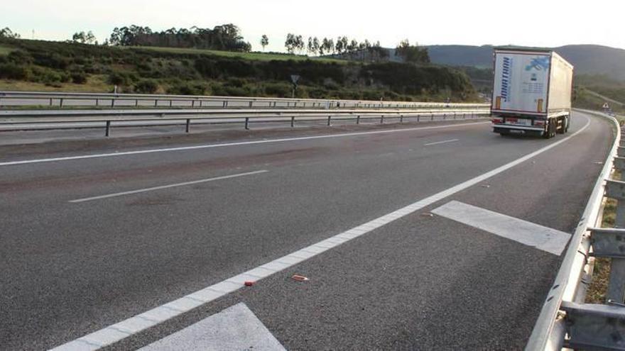 Restos de sangre en la zona del accidente.