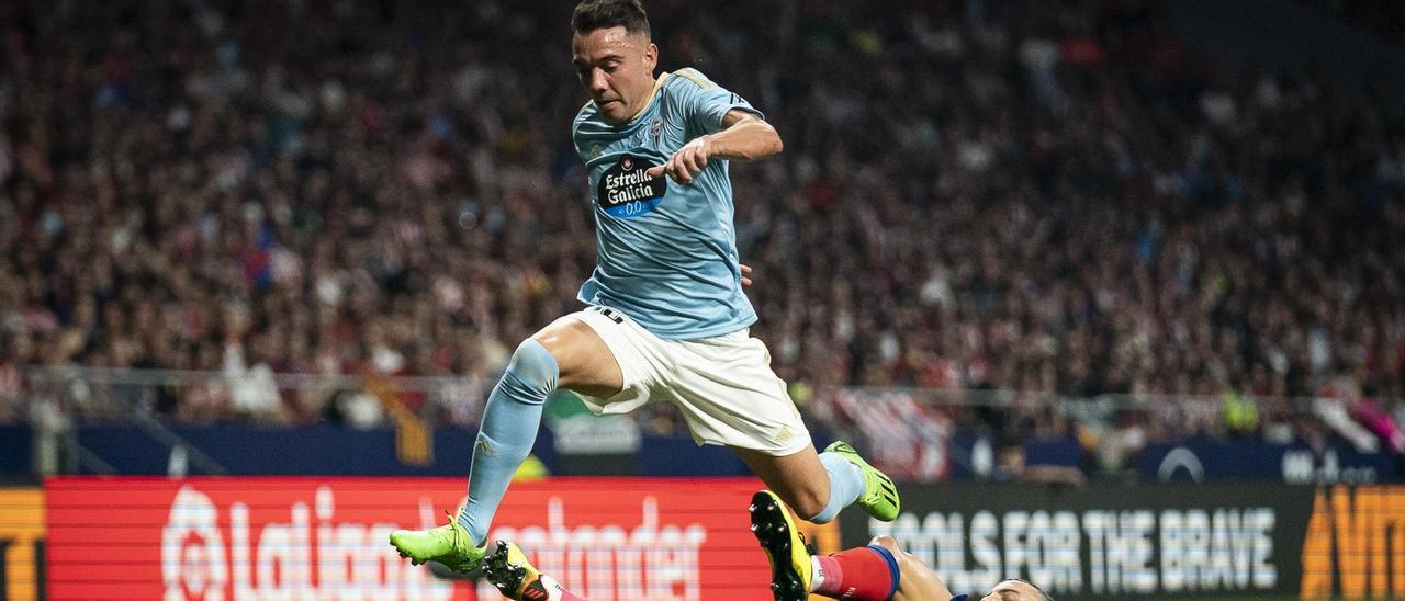 Aspas, durante el partido ante el Atlético.