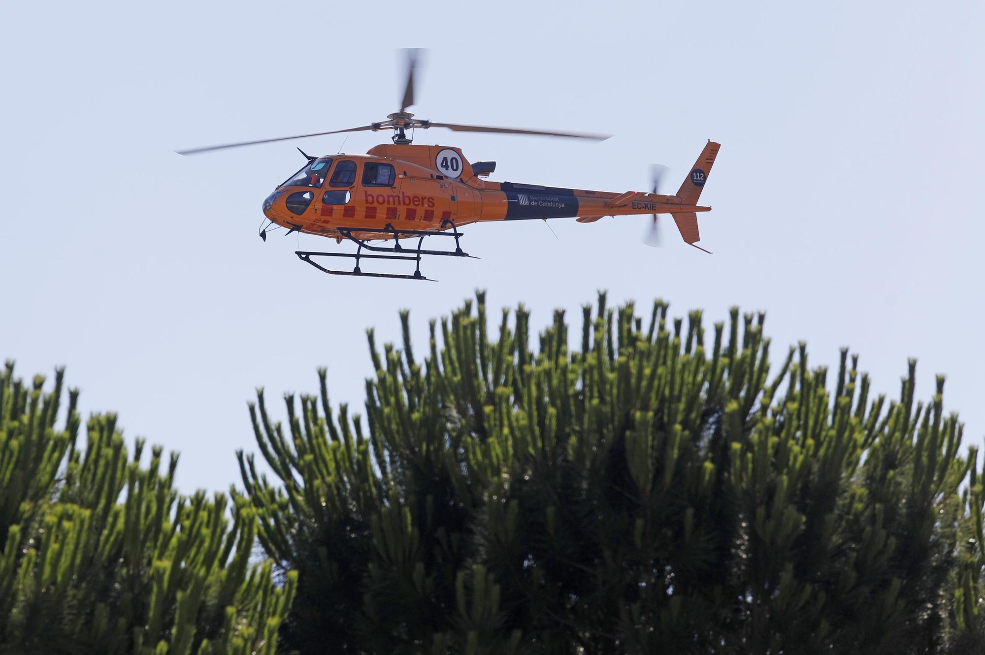 Treballs d'extinció i els danys de l'incendi de Llançà