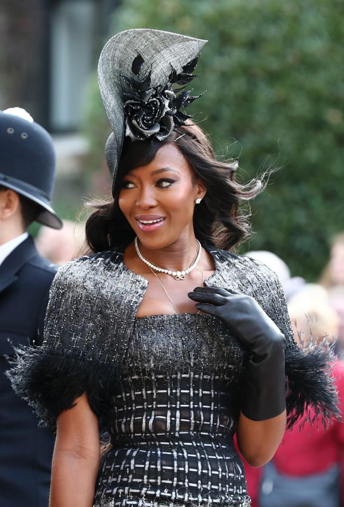 Naomi Campbell en la boda real de Eugenia de York