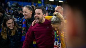 Jonatan Giráldez celebra la clasificación para la final de la Champions