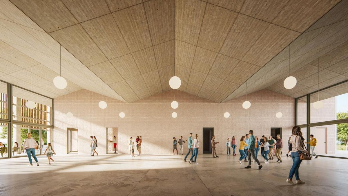 Imatge virtual de com podria ser el nou Centre Cívic en la seva part interior