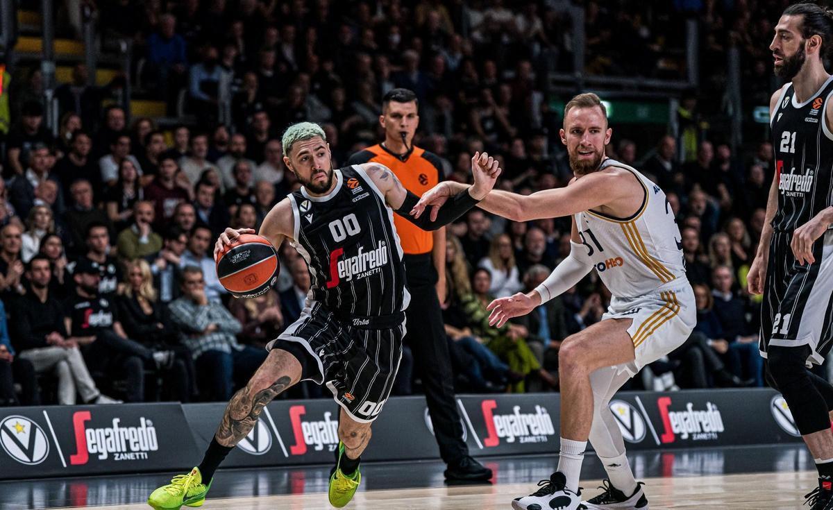 El Madrid contuvo muy bien a la Virtus en la primera mitad