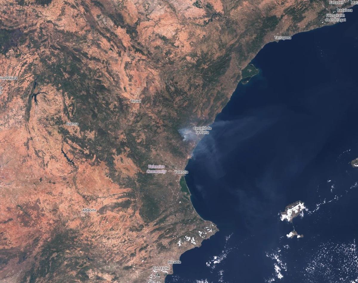 El humo visto desde el satélite