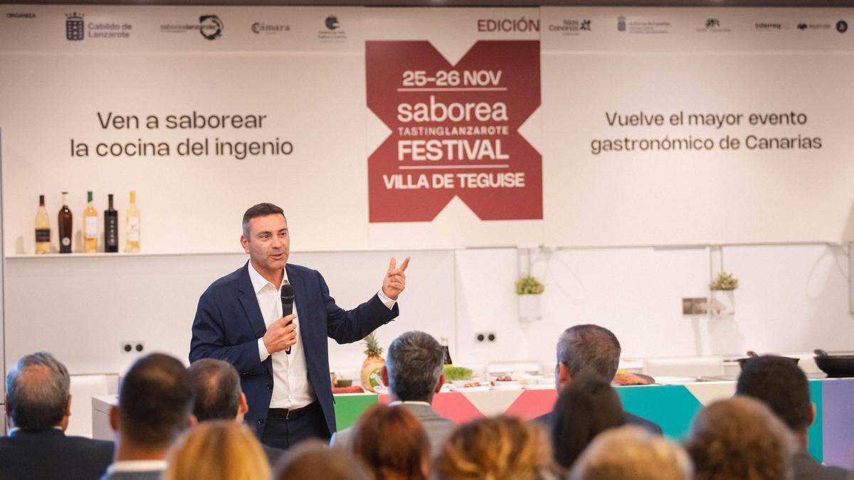Oswaldo Betancort, en la presentación en Tenerife del Festival Saborea Lanzarote.