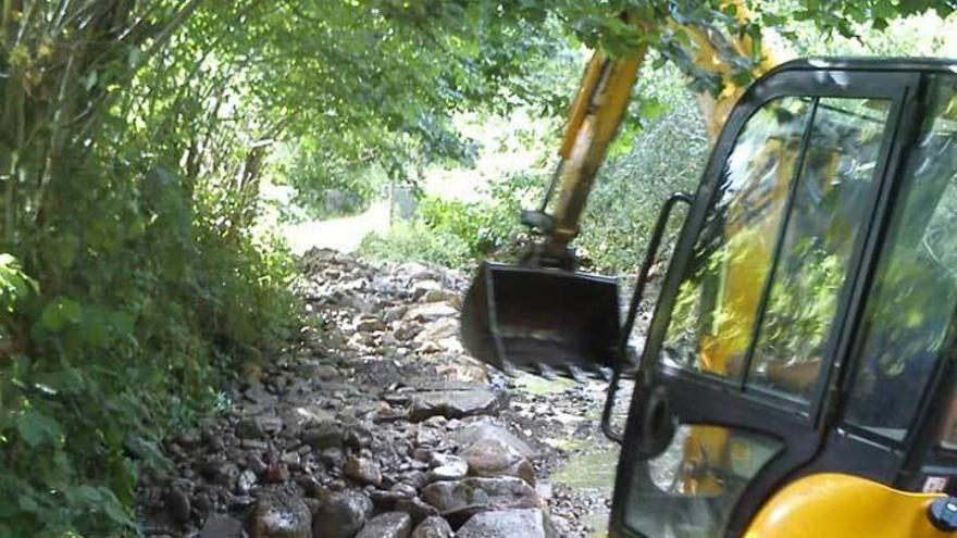 El inicio de las obras para evitar inundaciones en la zona de la ruta del Tabayón, en Tarna.