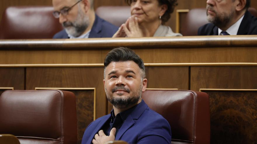 Rufián: &quot;Hay un fantasma que recorre este hemiciclo, el de la derecha y la ultraderecha; un nuevo bloque que se está conformando: PP, Vox y Junts&quot;