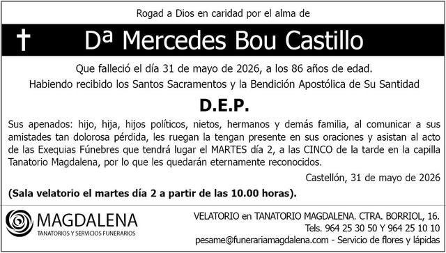 Dª Mercedes Bou Castillo