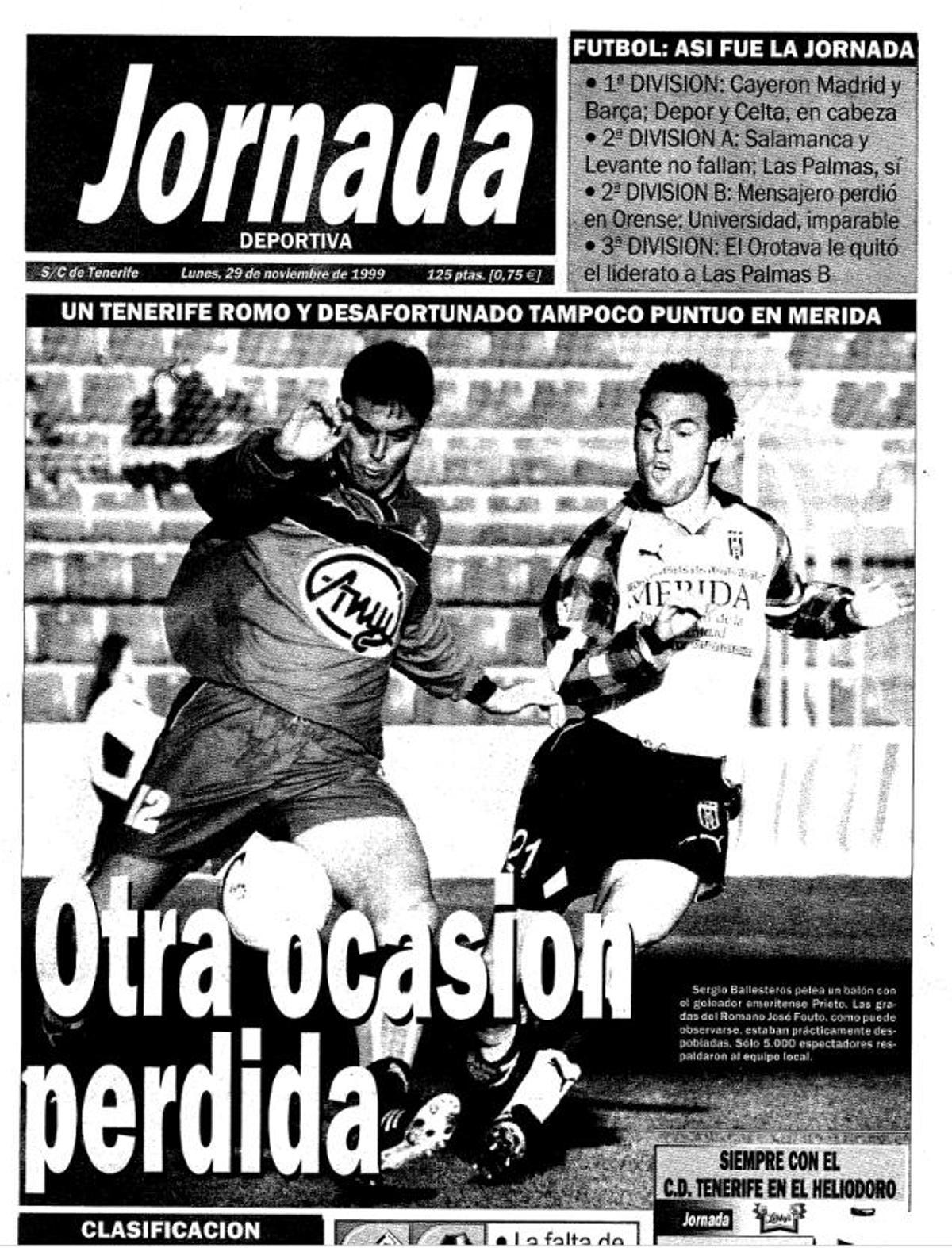 Titular publicado por 'Jornada Deportiva en 1995.