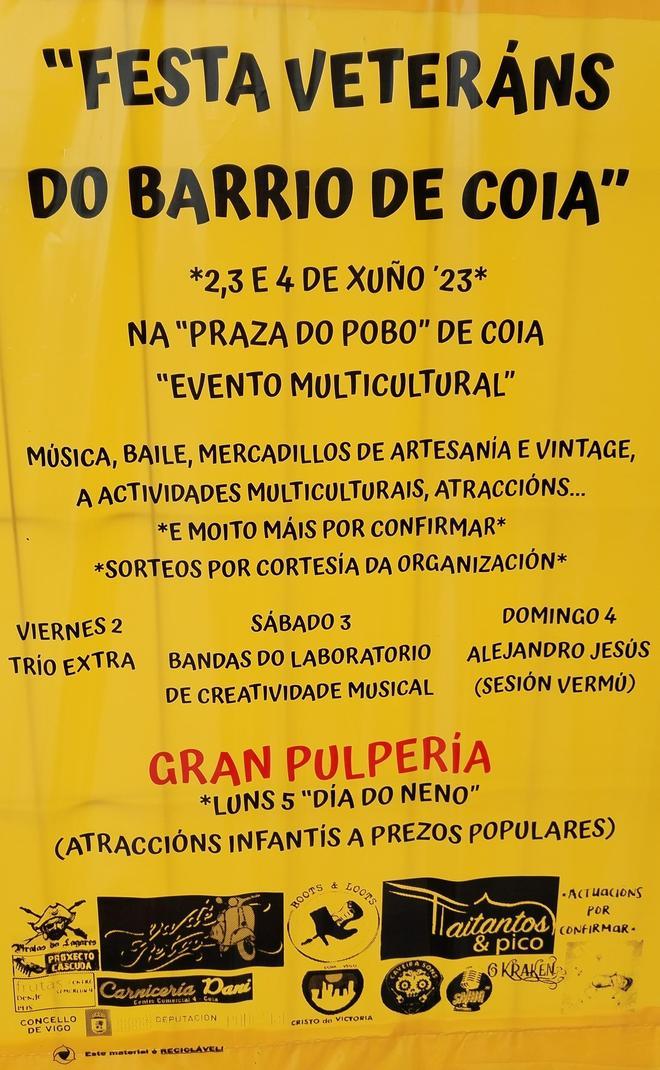 Cartel anunciador de la celebración en Coia.