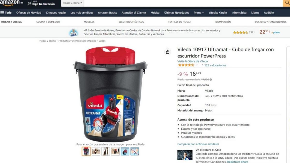 Imagen del anuncio publicado en Amazon.