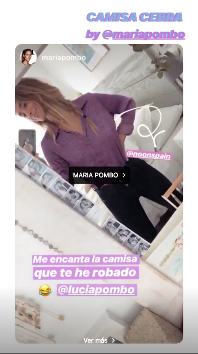 María Pombo con la camisa cebra de Victoria Federica