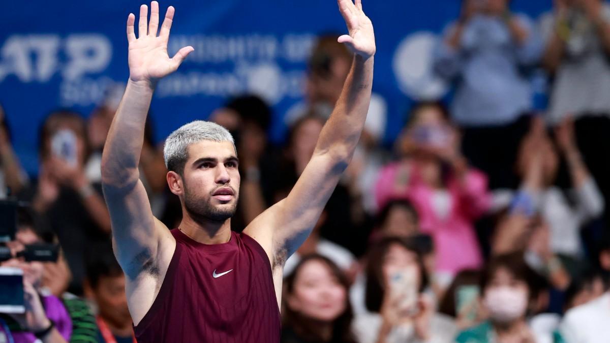 Carlos Alcaraz, durante el ATP de Tokio