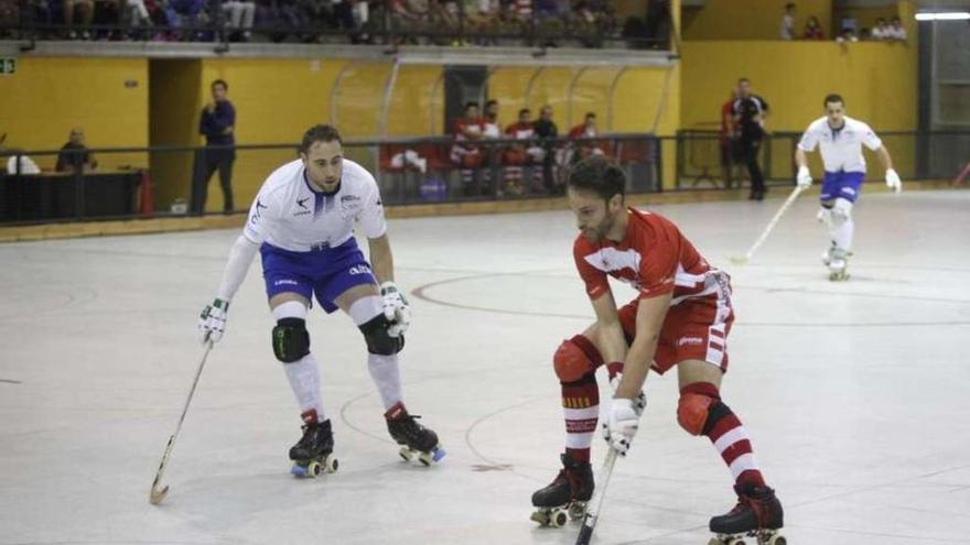 Imagen ddel partido de ayer entre el Girona y el Liceo.