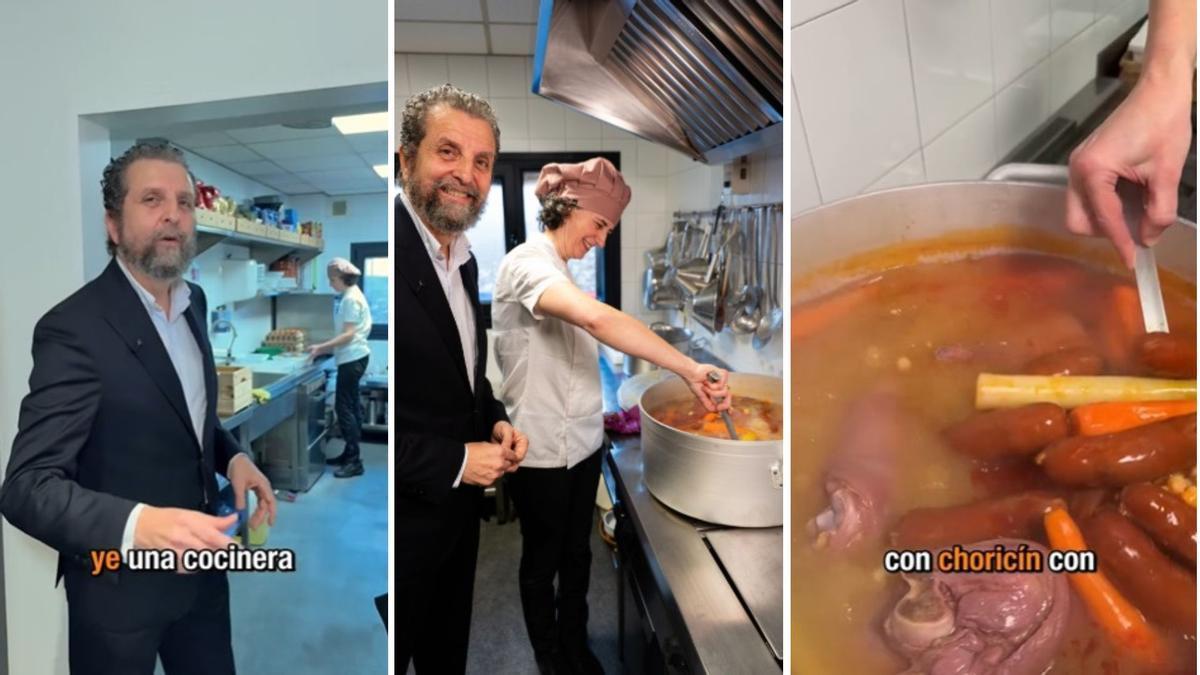 La empresa asturiana con cocinera propia que da de comer todos los días a 30 personas: "Hoy hay cocido de garbanzos con su choricín, su lacón... Todo de casa"